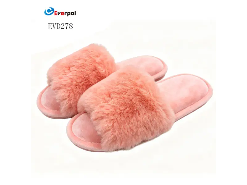 Flauschiger Fell-Innenhaus-Schlafzimmer-Slipper für Damen