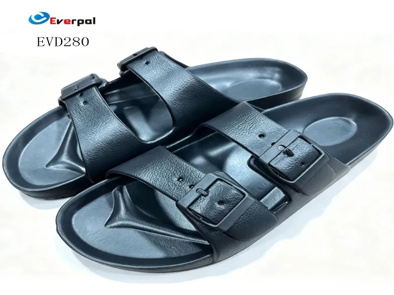 Unisex verstellbare EVA-Schiebesandalen mit Doppelschnalle